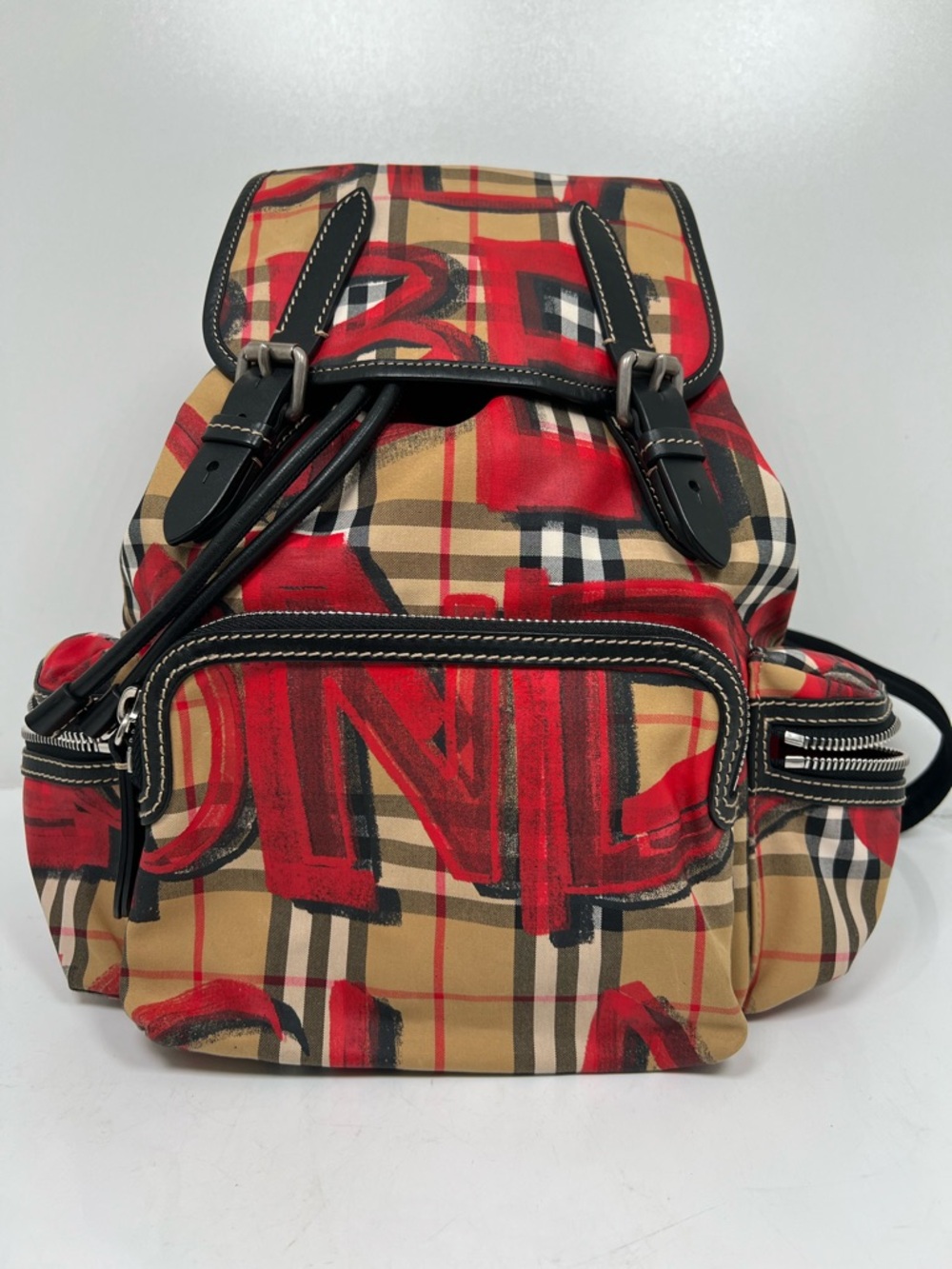 Burberry Graffiti Check Backpack